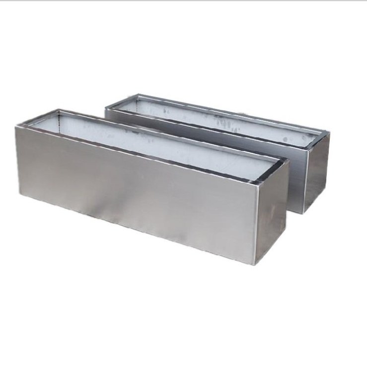 Outside garden metal rectangular planter box flower pot