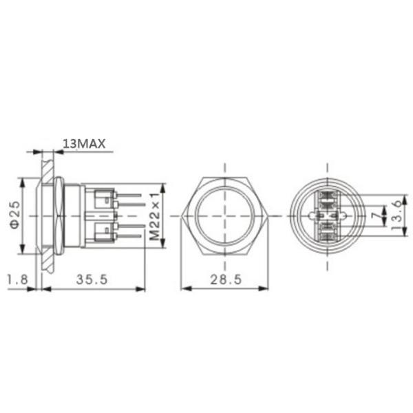 Stainless Steel Latching Push Button Switch Waterproof 1NO 1NC 2NO 2NC
