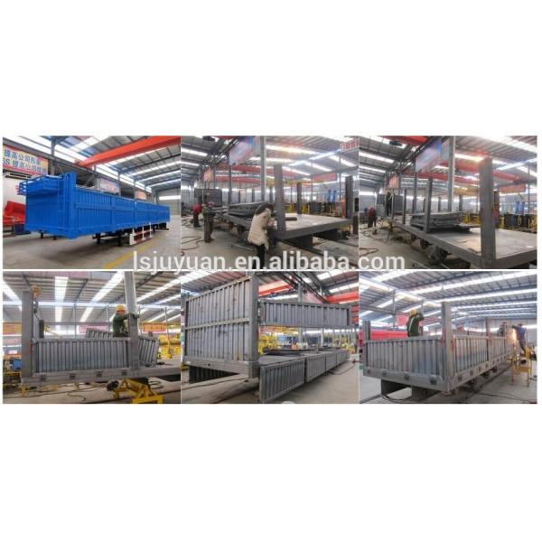 Steel High Bed Semi-trailer Truck 3 axles 60Ton cargo carrier truck trailers with good