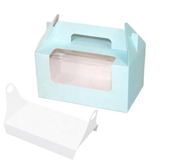 Quality Customized Folding Pastry Box With Window , Handmade Cupcake Gift Boxes for sale