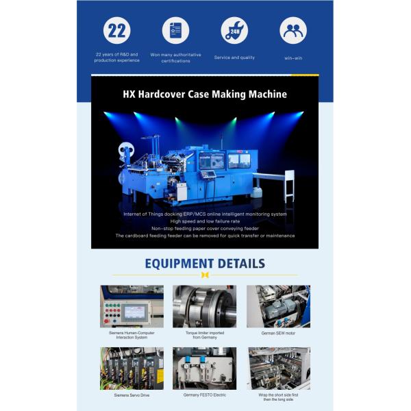HX60 PLUS High Speed Hardcover Case Making Machine For Hardcover Book Bible Rigid Box Brochure Catalogue Diary Notebook