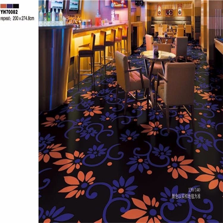 China stock beautiful printed blue wall to wall nylon carpet