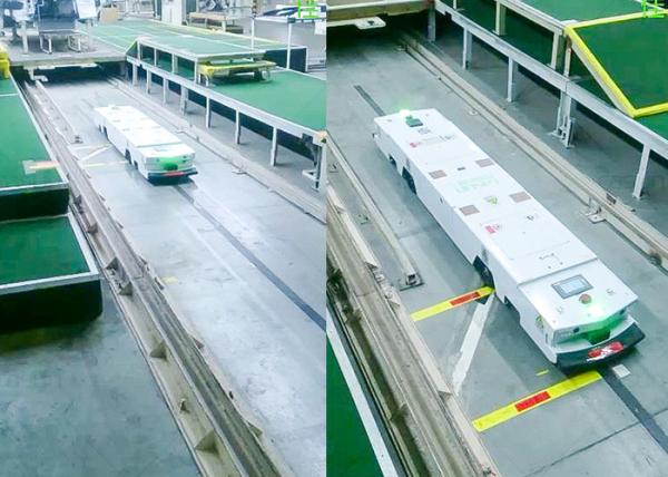 Ultra Low Type Bi Directional Tunnel AGV Smart Cart Two Way Rail For Cold