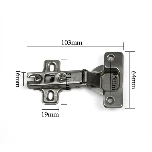 Full Overlay Nickel Plated Kitchen Cabinet Hinge 45mm