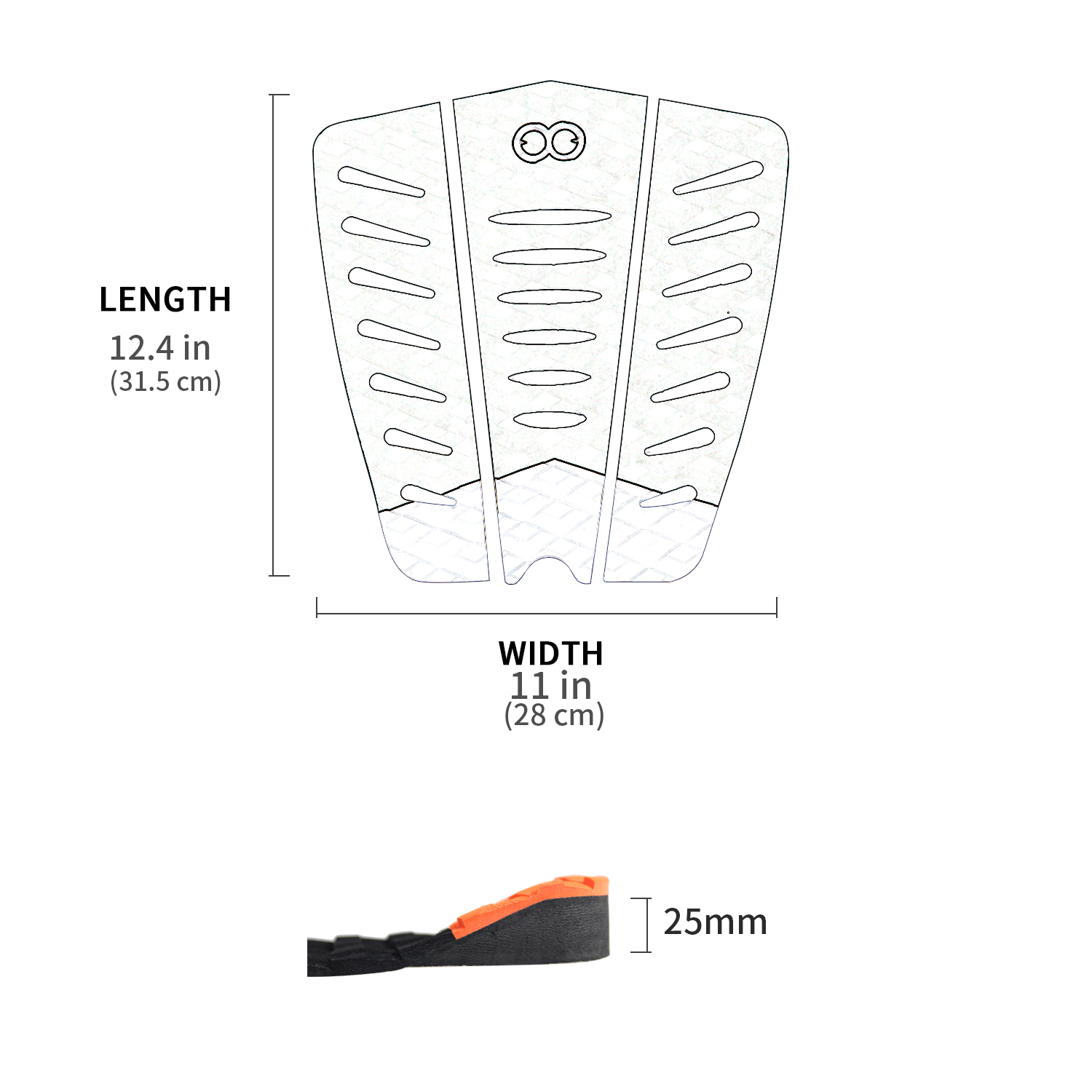Customized Traction Pad Size Woowave Surf Pad Grip with Multiple Pattern Choices