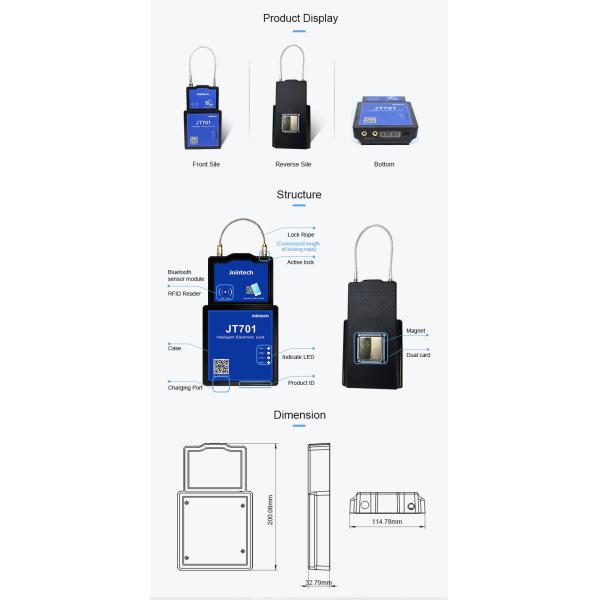 Jointech JT701D Cargo Asset Tracking GPS Lock with Software APP