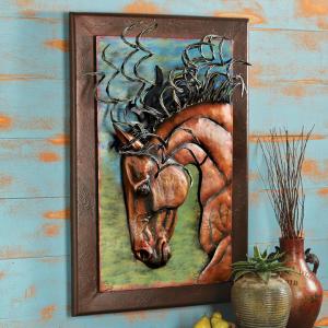 China Horsehead Abstract Metal Wall Sculpture Copper Indoor Decoration wholesale
