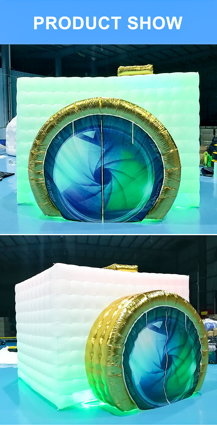 Camera Shape 360 Booth Enclosure Color LED Photo Booth Background Cover