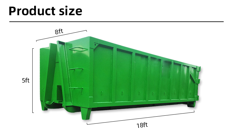 20/30/40 Yard Roll Off Dumpster Corrosion-Proof Steel Design Ideal for Roofing, Landscaping & Municipal Projects 2