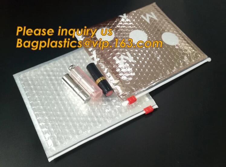 Cosmetic Slider Zip lockk Bubble Bags Bubble Slide Pouch,Zip lockk esd bubble bag bubble packaging wrap cosmetic pouch slide