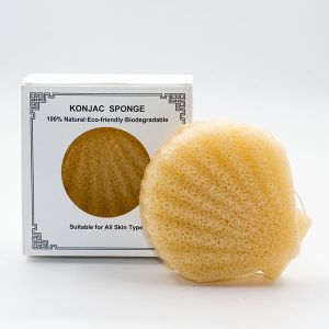China Gentle Exfoliation Shell Shape Facial Konjac Sponge Natural wholesale