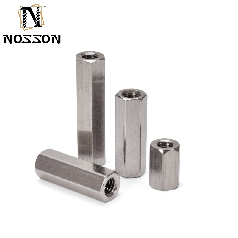 M3 M4 M5 M6 M8 M10 Black Oxide Finish Female Thread Straight Fitting Long Hex Sleeve Coupling Nut in 304 Stainless Steel