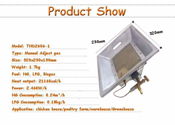 Energy Saving Gas Brooder Heater High Efficiency 2.46 KW/h For Chicks Piglet