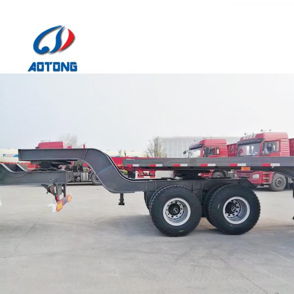 Japan Market Semi Truck Flatbed Trailer with 80T Max Payload and Hydraulic Ladder