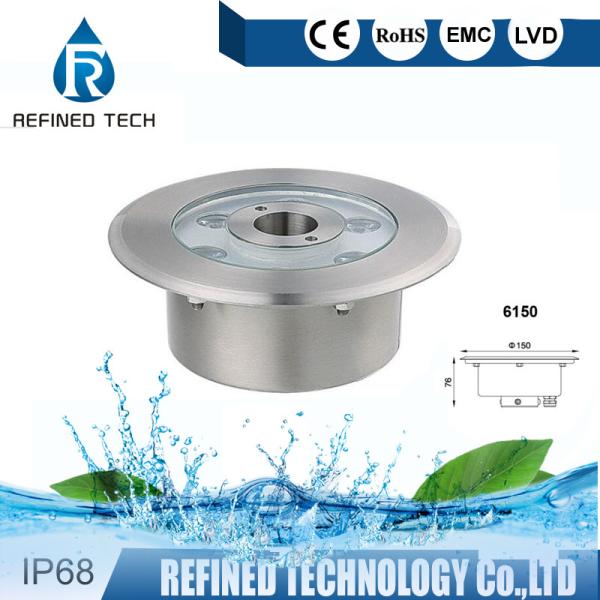 Submersible IP68 LED Fountain Light Outdoor 6W 24W Stainless Steel