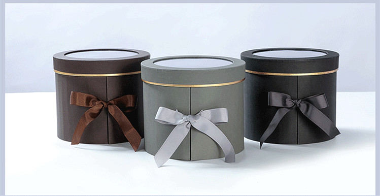 Double Layer Flower Package Custom Round Rotation 2 Two Dual Rotatable Gift Floral Box