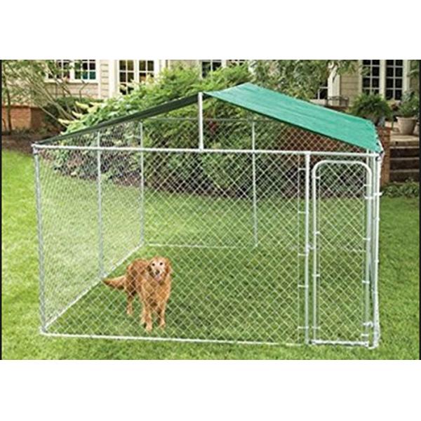 Chain Link Fence Large Dog Enclosures Outdoor Galvanized Surface Treatment