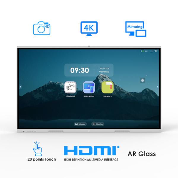 Aluminum Edging 86 Inch Smart Touch Interactive Whiteboard For Classroom
