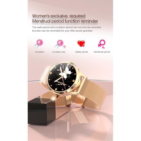 1.1 Inch 190mAh LW07 Round Dial Smart Watch For Ladies HRS3603