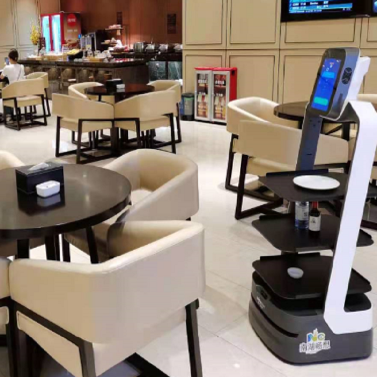 Delivery Robot AI Catering Delivery Food Waiter in Restaurant and Intelligent Autonomous Navigation Service Robot