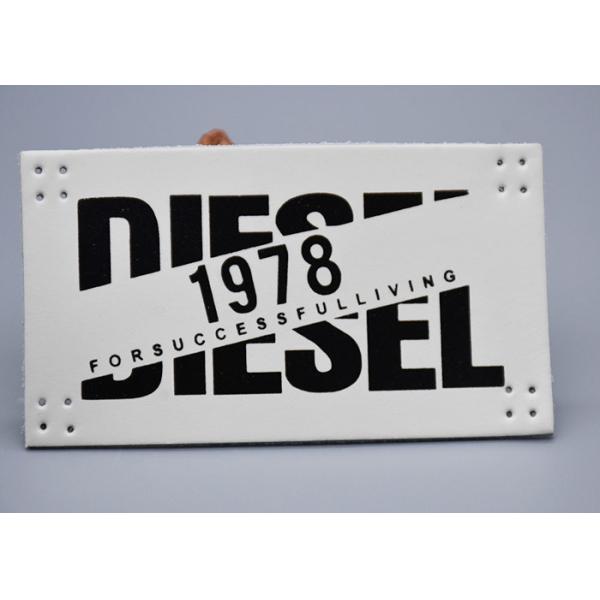 Custom Printed Black Ink Logo Leather Jean Patches For Garments