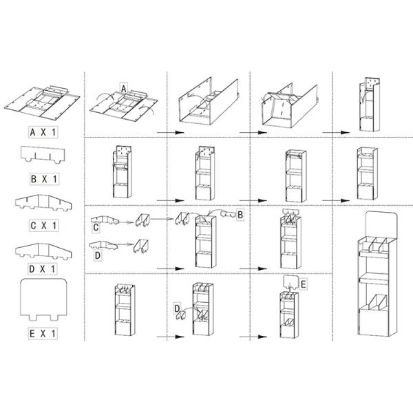 Easy Assembly Cardboard Display Stand Mug Display Stand For Supermarket Promotion