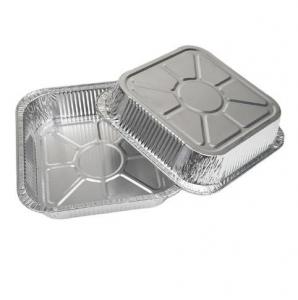 Sterilized Rectangular Aluminum Food Container Disposable Pasteurized