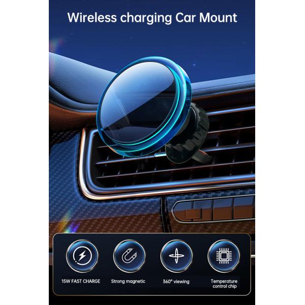 Original Design Magnetic Car Phone Holder With Ambient Light And Strong Magnetic Attraction For Automotive