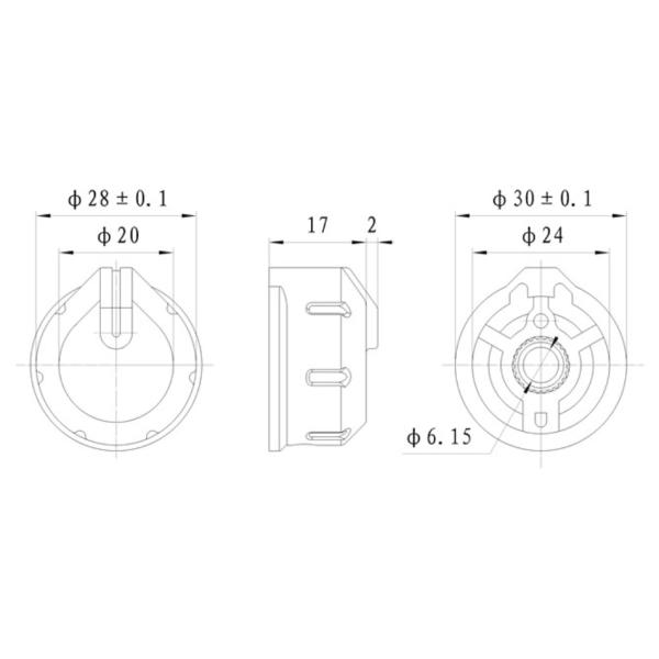Electric Plastic Turn Knobs / Plastic Control Knobs For Electrical Switches Size Φ30*17mm