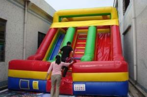 China Inflatble Slide / inflatable double lane slide 0.55mm PVC Tarpaulin wholesale