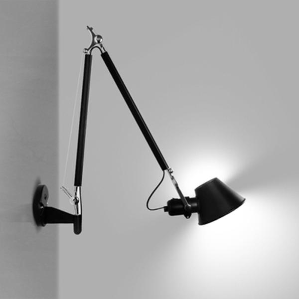 Quality Black White Color Long swing arm Adjustable Aluminum sconces lamp telescopic wall lights (WH-OR-02） for sale