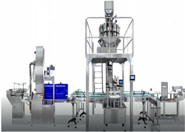 Quality MY-GZX-KL 1 Head 10KW automatic Particle Filling Machine Production Line ± 1-2% For Candy Nuts 20-40 Bottles/minute for sale