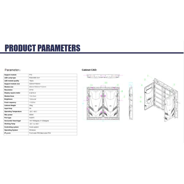 Outdoor Alum Die-Case Cabinet Sport Advertising LED Display High Brightness P10 960mm*960mm Shenzhen Factory