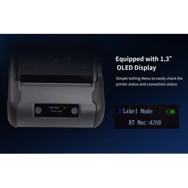 TSPL CPCL Black Portable 80mm 3 Inch Label Printer 6x4 Bluetooth