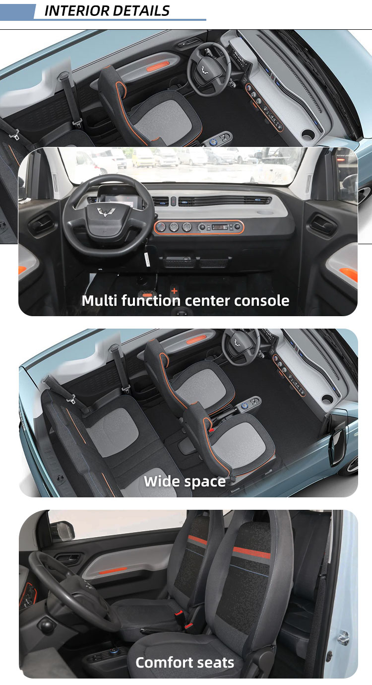 Cute Mini Electric Car Wuling Hongguang Electric Vehicle Wuling Small/Mini Electric EV Car a Small Family Four-Seater Car