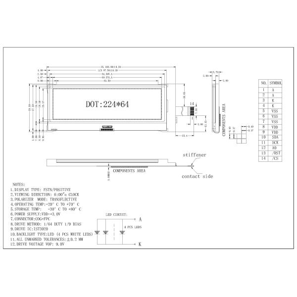 Professional IST3020 Driver Graphic LCD Module FSTN Positive Black On White