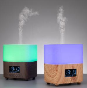 China 300ML Wood Grain Aromatherapy Diffuser With LCD Clock wholesale