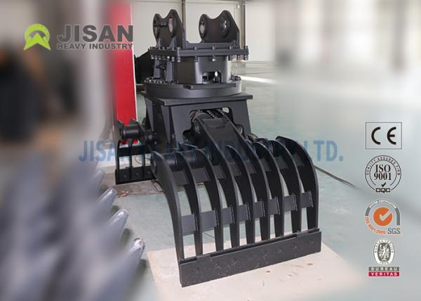 Quality Hydraulic Stone Square Rotating Demolition Grapple , Excavator Sorting Grab for sale