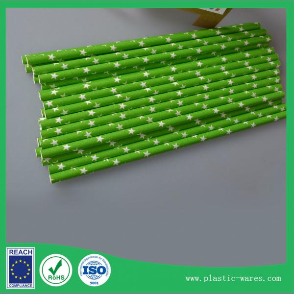 Quality Environmental disposable straight paper drinking Straw for Juice beverage in green color for sale