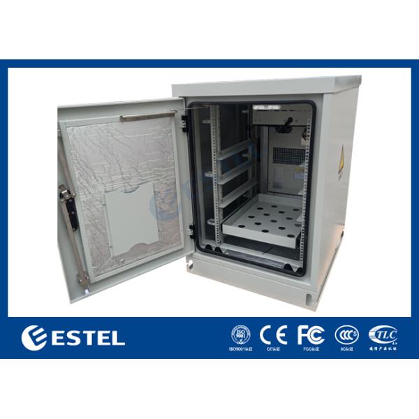 Floor Mounted 19inch Rack With Dual Doors And Air Conditioner For Outdoor Telecom Cabinet