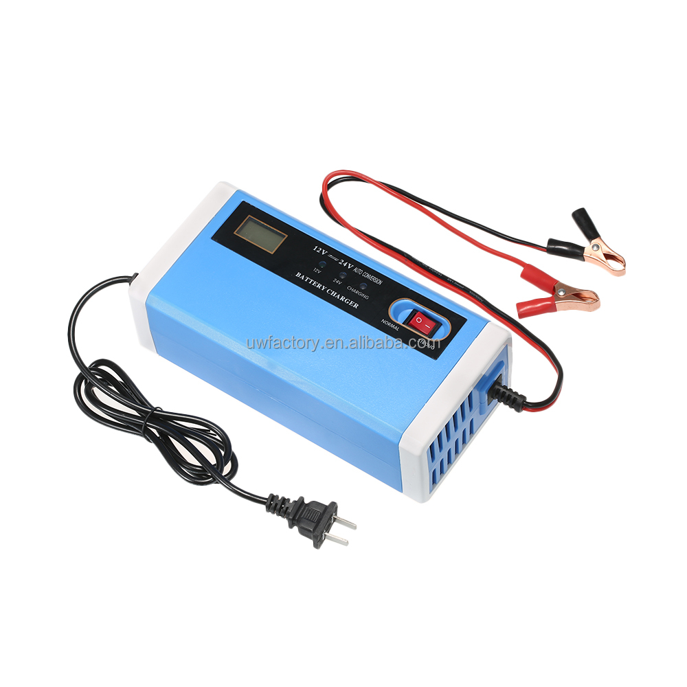 Connector Current Protection Full Automatic 12V/24V 10A 5A Car Battery Charger for Motorcycle Lead Acid Battery Output