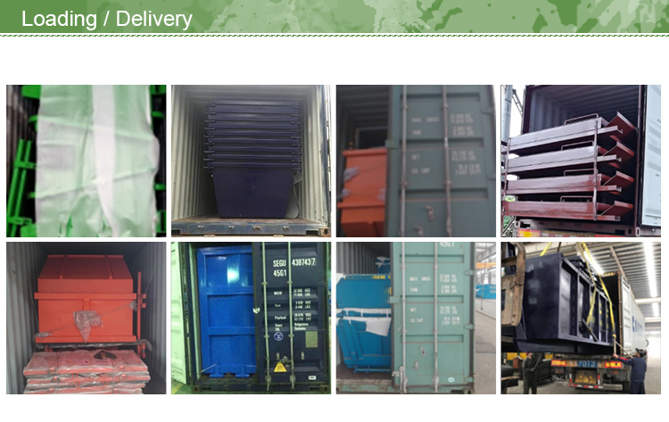 Durable Steel Skip Bins 2CBM - 50CBM Size X Ray Welded Joints