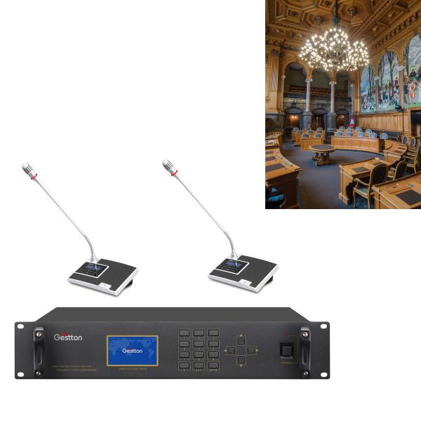 Quality Auto Camera Tracking Wired Conference System 4 Channels Input Digital Discussion System for sale