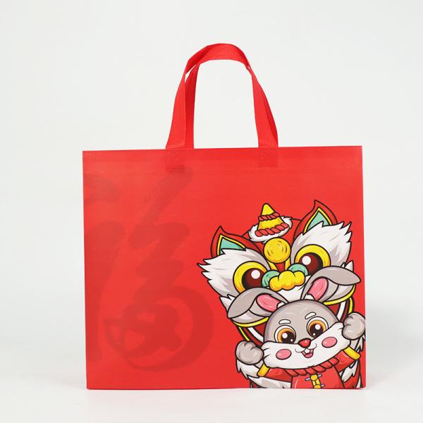 Quality Reusable Tote Bags Laminated Recycle Non Woven Polypropylene Bags For New Year for sale