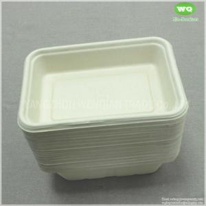 500ml Eco-Friendly Unbleached Sugarcane Pulp Rectangular Lunch Box ,750ml Biodegradable Tray 950ml Disposable Pulp Tray