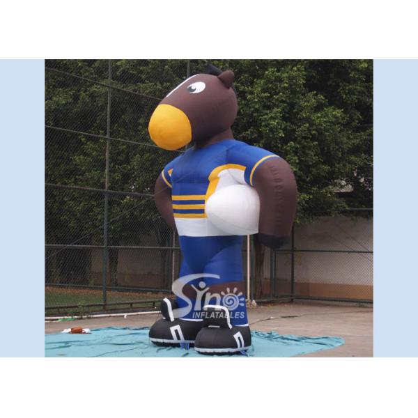 5 meters high outside giant promotional inflatable rugby with white ball made of PVC Coated Nylon