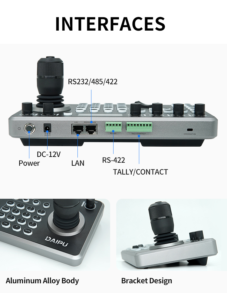 DAIPU CCU-105 NDI Camera Controller 4D Joystick Compatible for Advanced IP PTZ Control