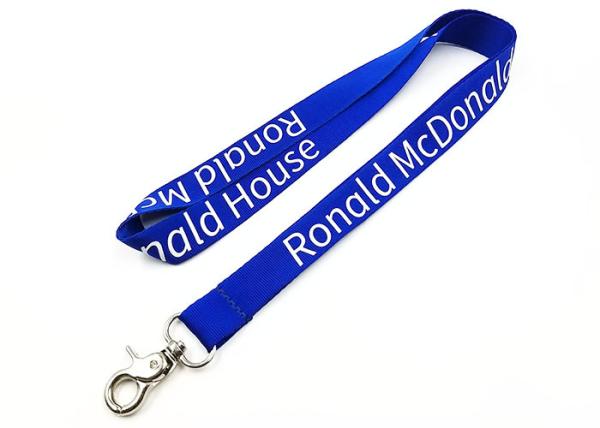 Quality Custom 460mm Length Imprinted Nylon Lanyards Turquoise Color With Thumb Trigger for sale