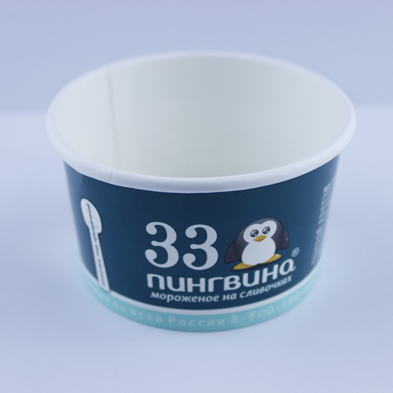 100ml Ice Cream Tubs With Lids , Paper Printed 3.5 Oz Ice Cream Containers