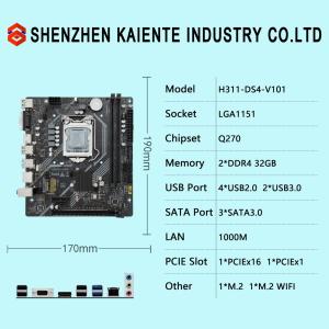 H311 Motherboard INTEL LGA1151 I3 I5 I7 6th/7th/8th/9th E3 V5 CPU DDR4 Memory